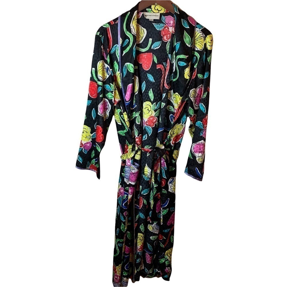 Adrienne Vittadini Long Robe Perfume Hearts Print Women’s Small